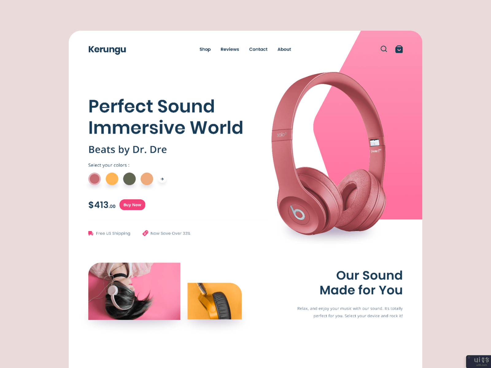 凯伦谷 - 音频产品商店登陆页面(Kerungu - Audio Stuff Shop Landing Page)插图1
