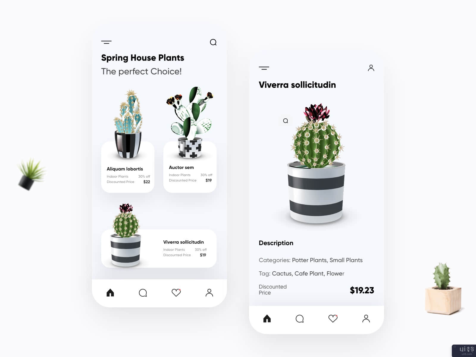 植物移动应用-UX/UI设计(Plants Mobile App-UX/UI Design)插图1