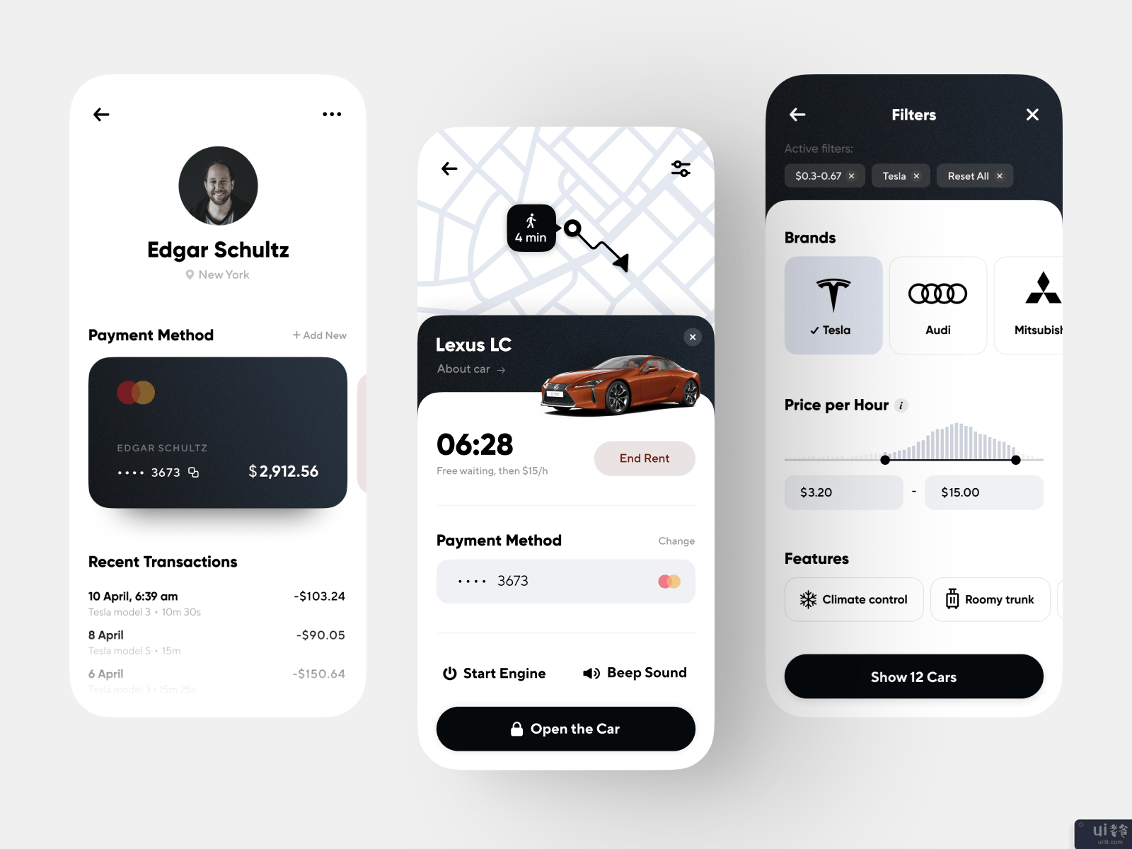 汽车租赁应用概念(Car Rental App Concept)插图