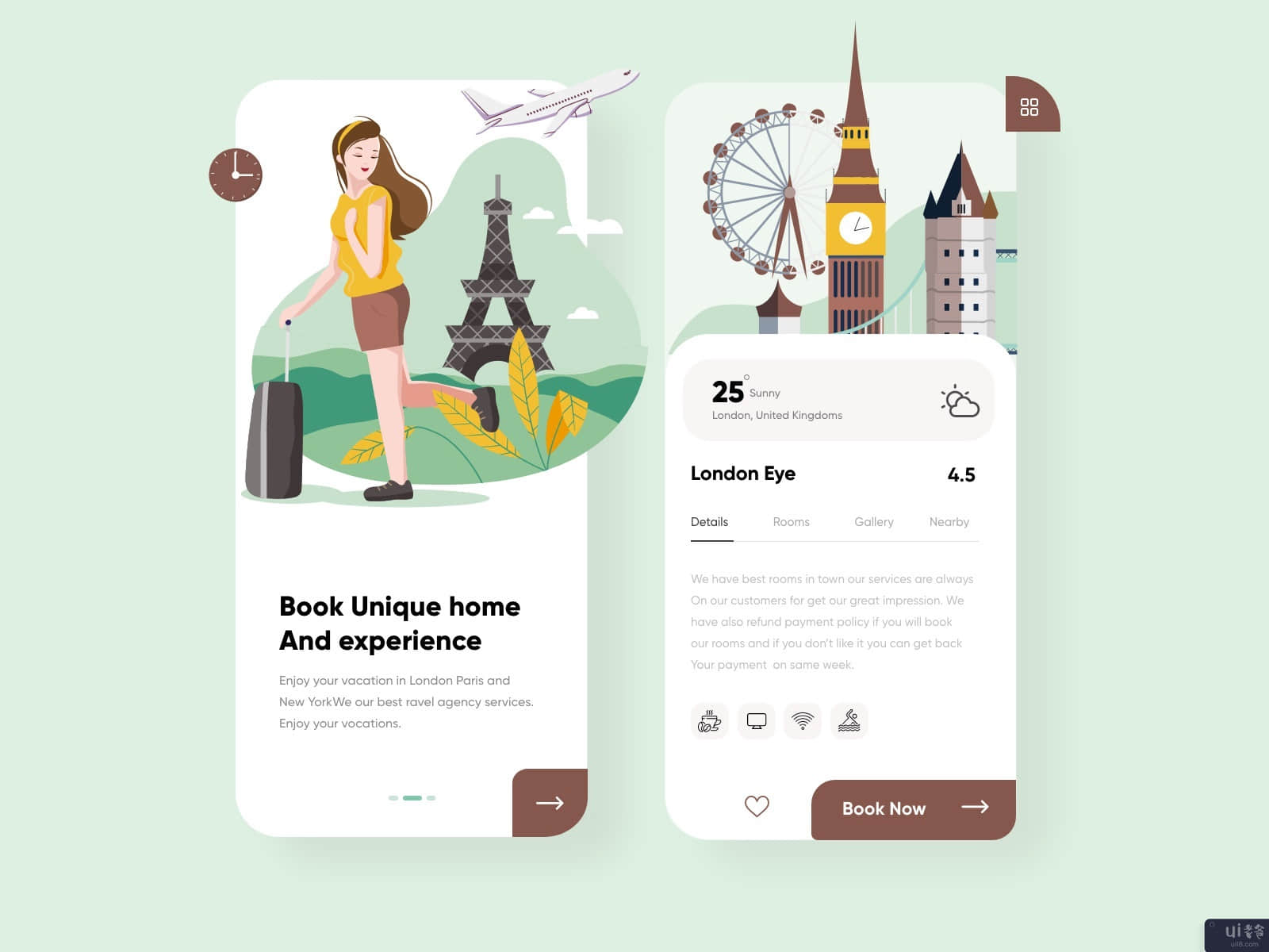 旅游移动应用程序设计(Traveling Mobile App Design)插图