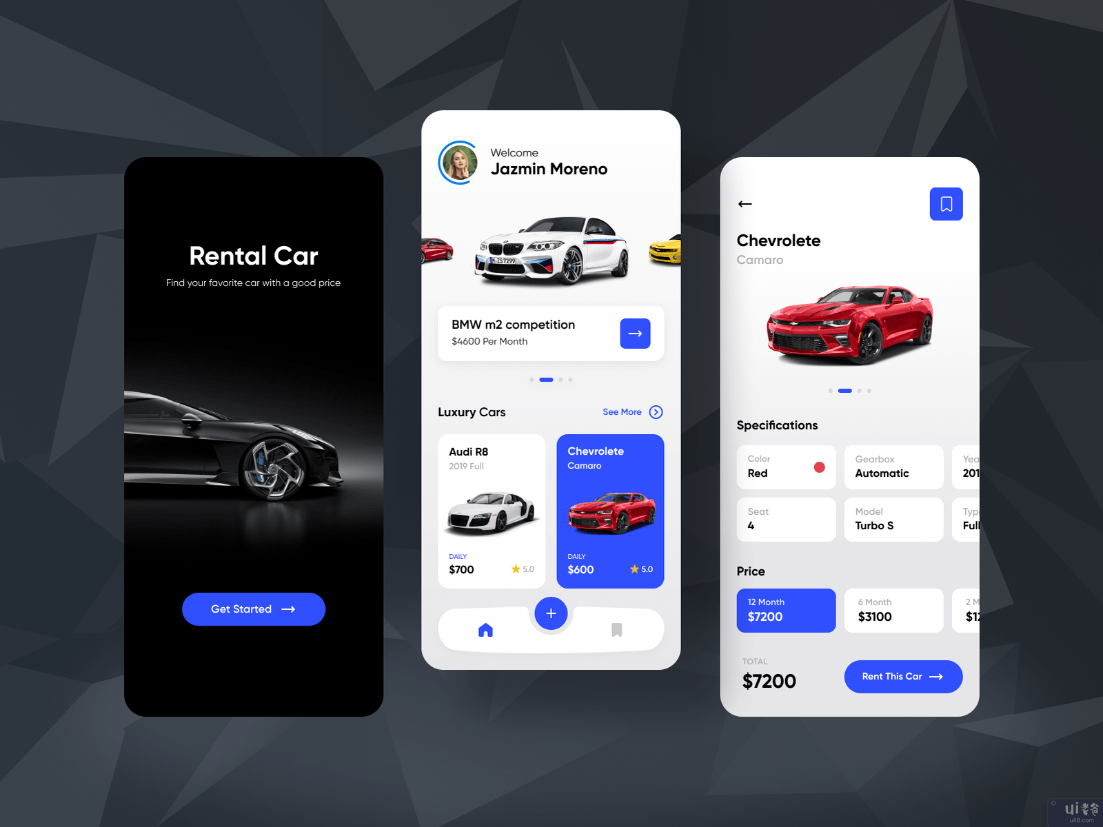 租车软件 - UI设计(Rental Car App - UI Design)插图