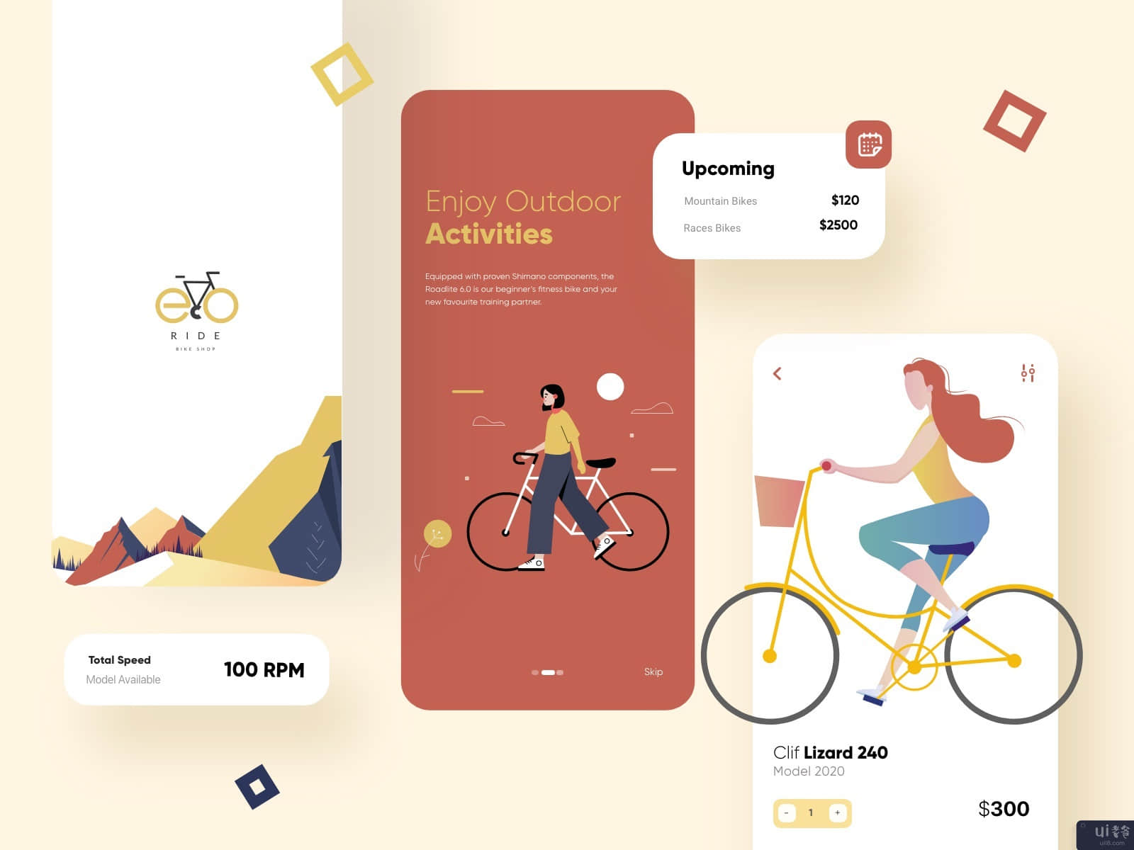 自行车移动应用UI设计(Cycling Mobile App UI Design)插图2