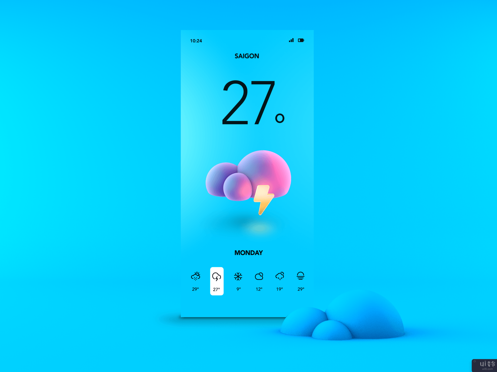 天气应用程序的视觉概念(Weather App Visual Concept)插图2