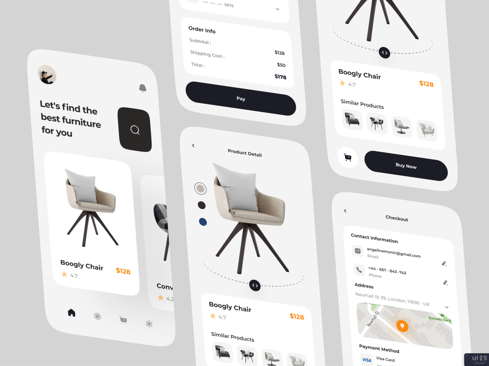 家具应用设计概念(Furniture App Design Concept)插图1