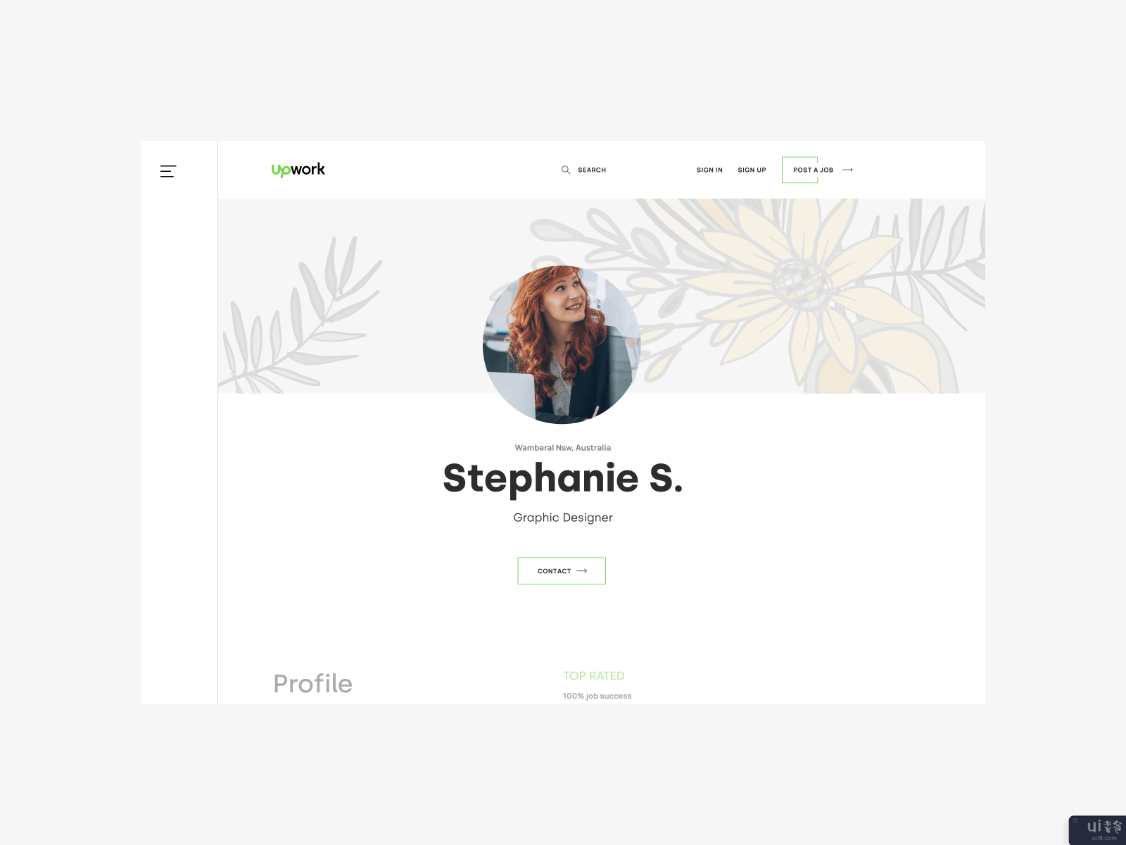 Upwork - 新设计。简介页(Upwork — new design. Profile page)插图