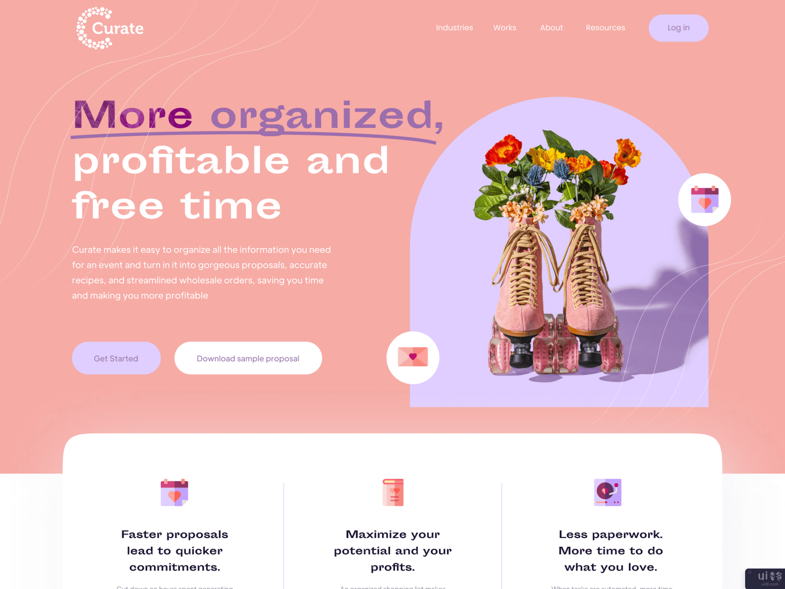 Curate - Event Planer登陆页✨(Curate - Event Planer Landing Page ✨)插图1