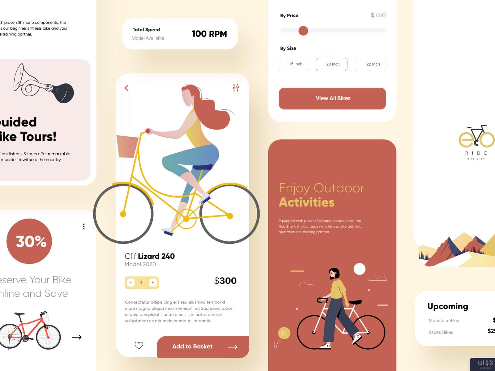 自行车移动应用UI设计(Cycling Mobile App UI Design)插图1