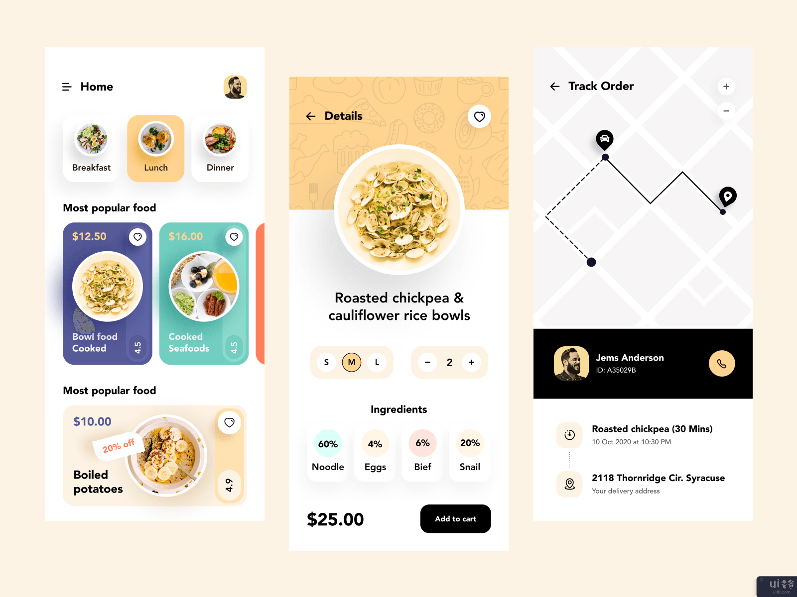食品配送 - 移动应用程序(Food Delivery - Mobile App)插图