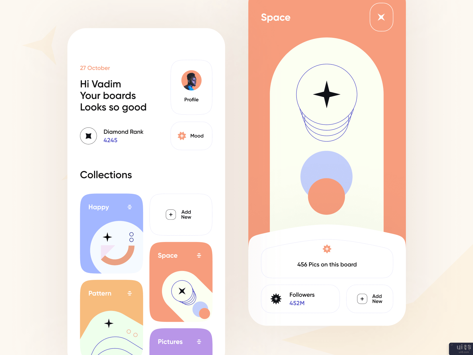 情绪板应用设计(Mood board app design)插图