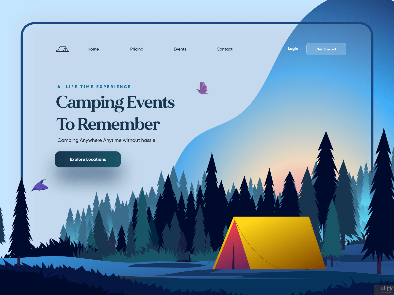 露营/探险/旅游着陆页(Camping / Adventure / Travel Landing Page)插图