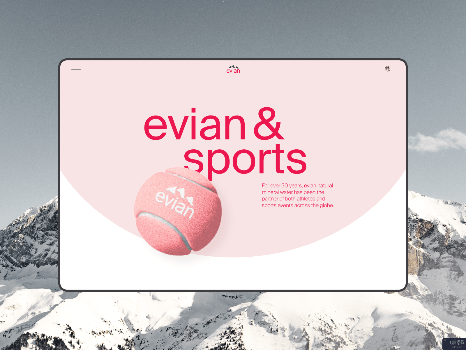 依云网站重新设计。体育(Evian website redesign. Sports)插图
