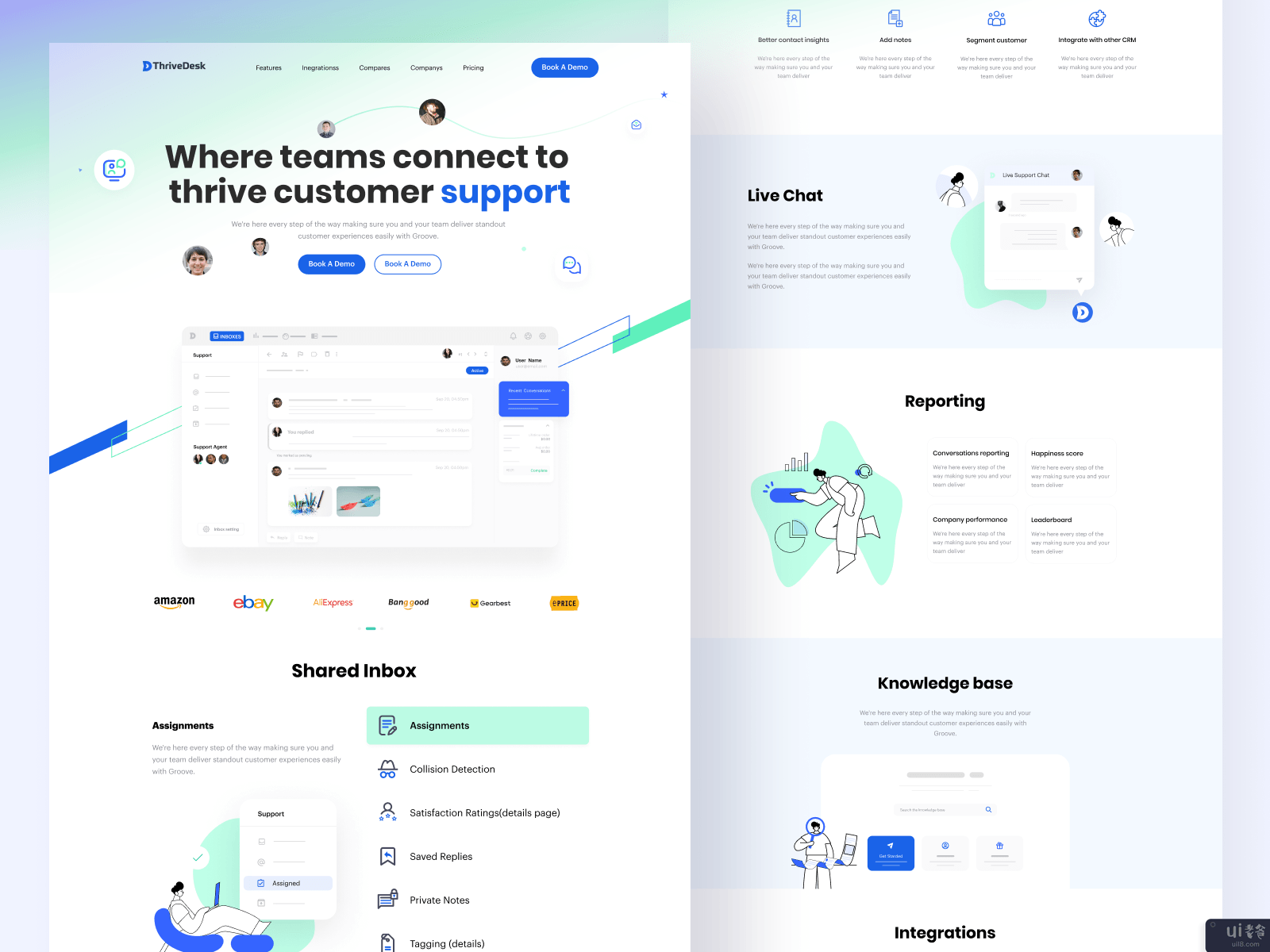 ThriveDesk登陆页面的用户界面(ThriveDesk Landing Page UI)插图