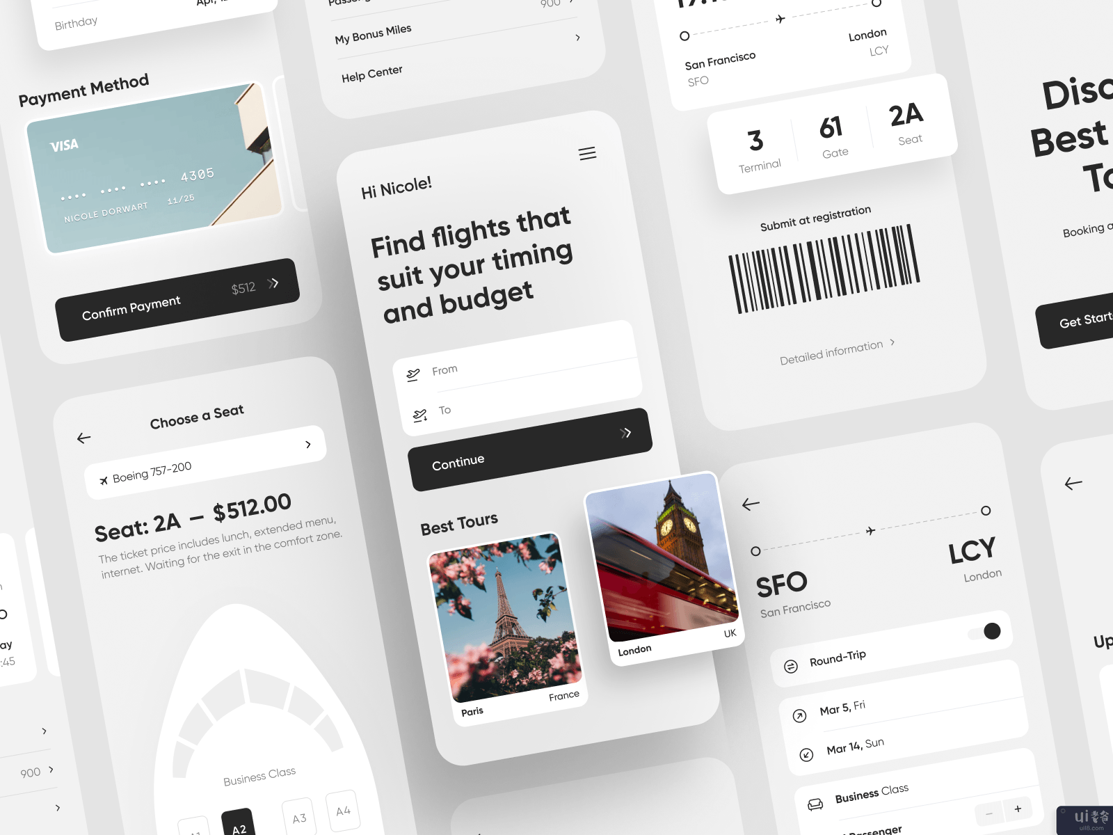 机票应用概念(Air Ticket App Concept)插图