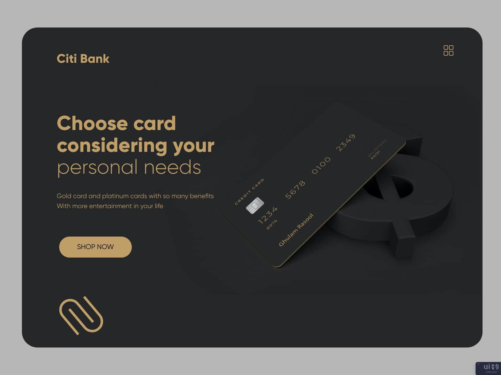 卡银行登陆页设计(Card Bank Landing Page Design)插图