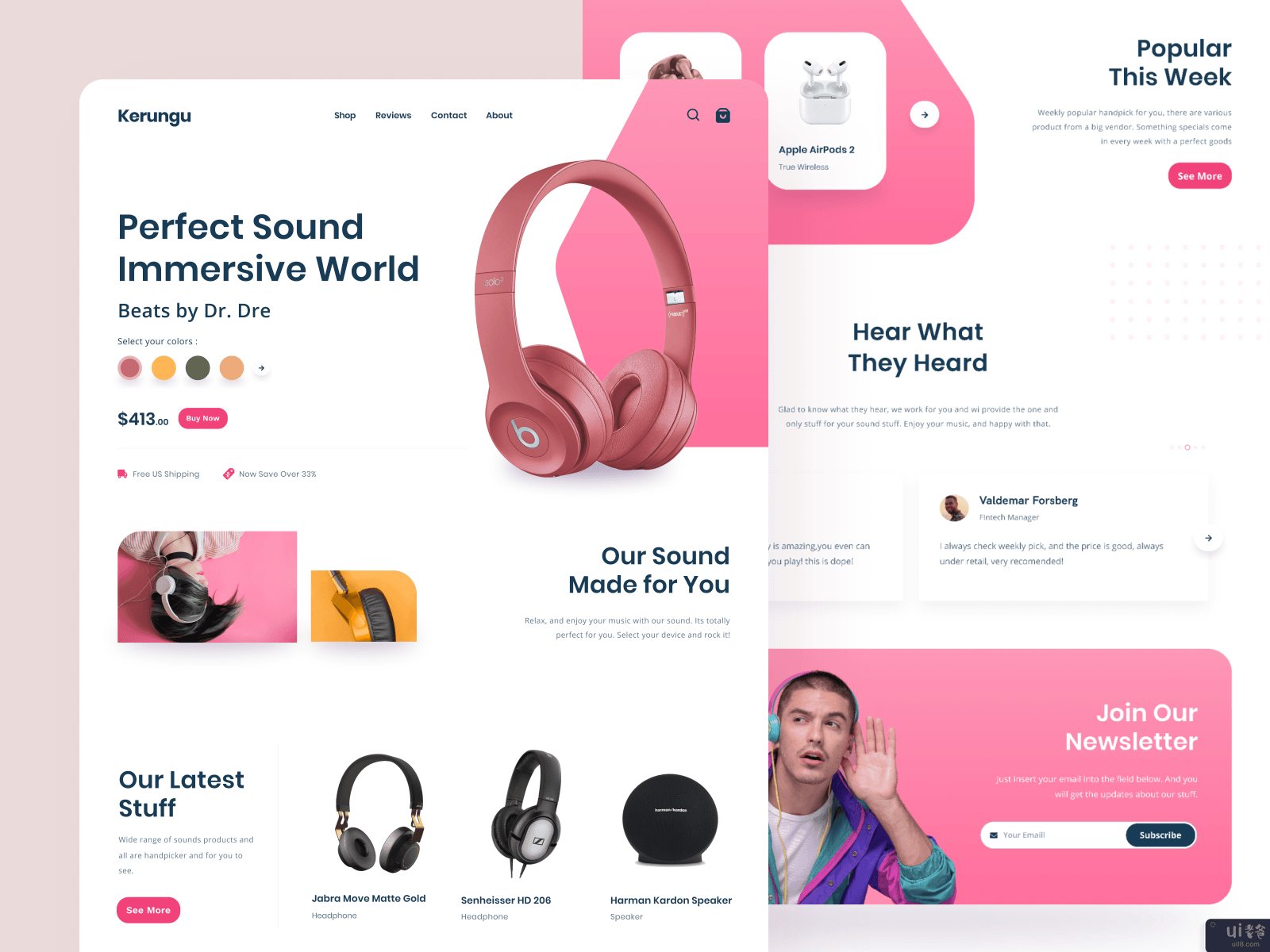 凯伦谷 - 音频产品商店登陆页面(Kerungu - Audio Stuff Shop Landing Page)插图