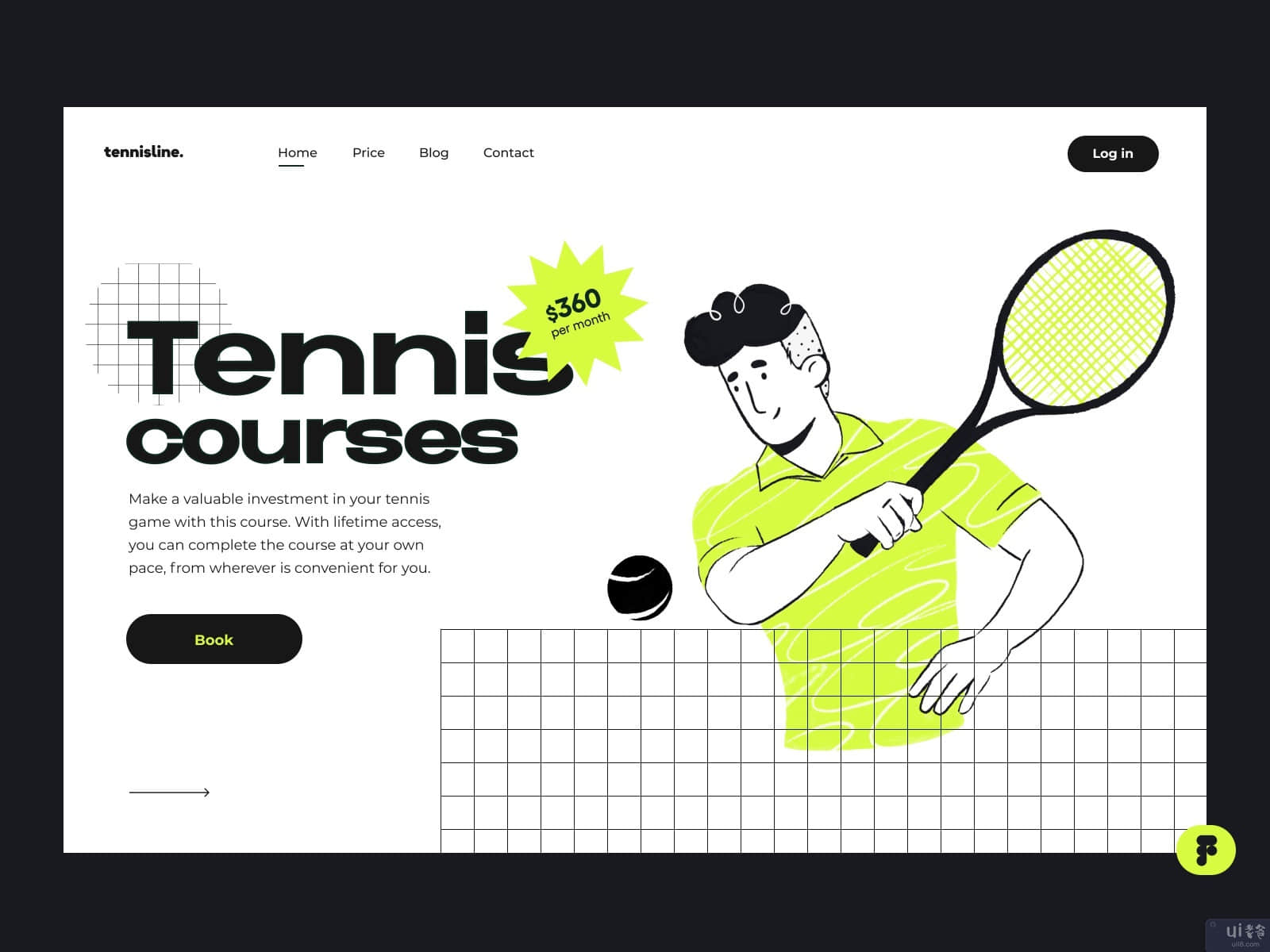 网球线的主页设计(The Tennis line home page design)插图