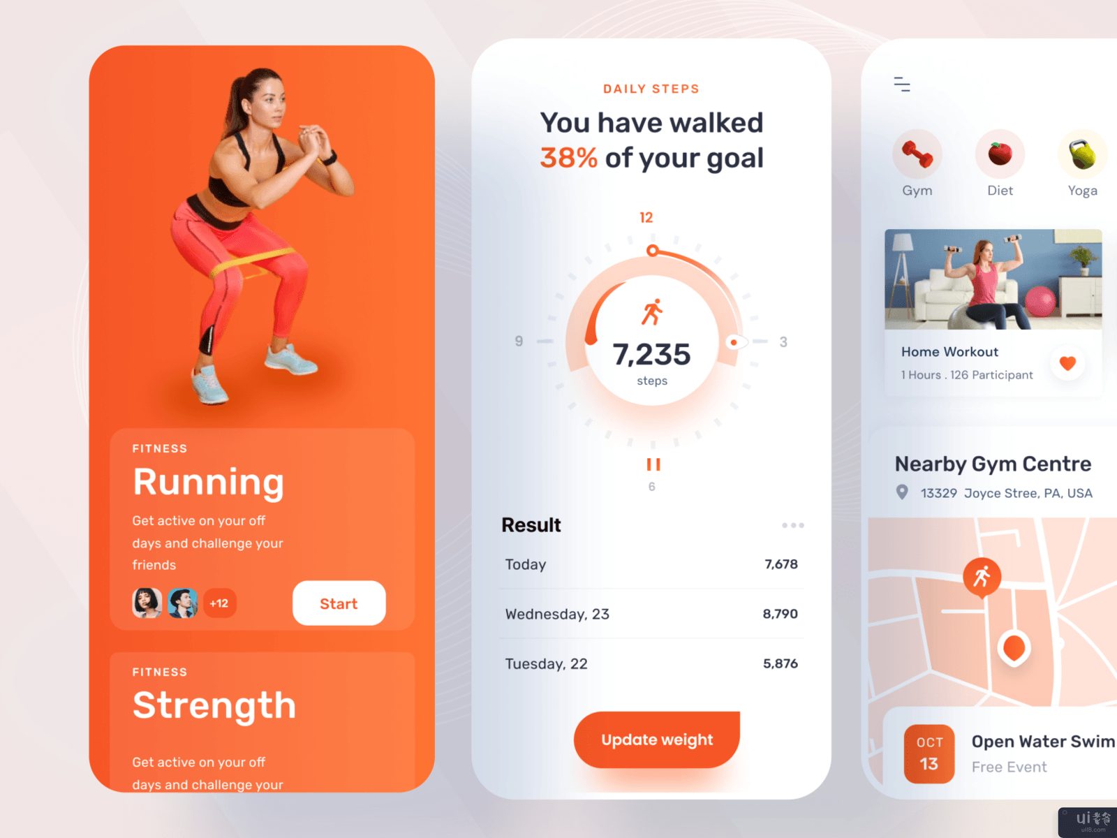 健身和锻炼的移动应用程序(Fitness & Workout Mobile App)插图