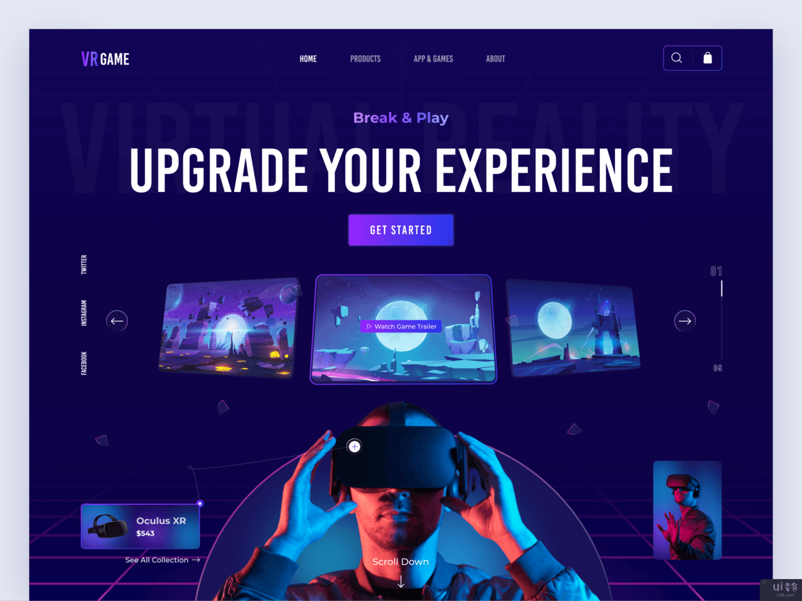 VR商店网站概念(VR Store Website Concept)插图
