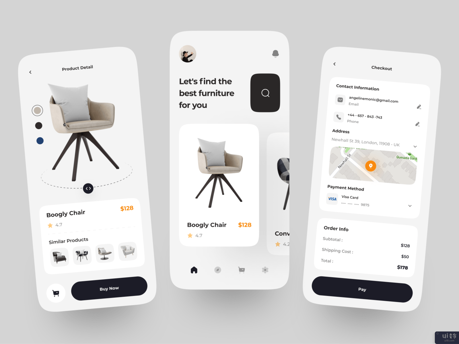 家具应用设计概念(Furniture App Design Concept)插图
