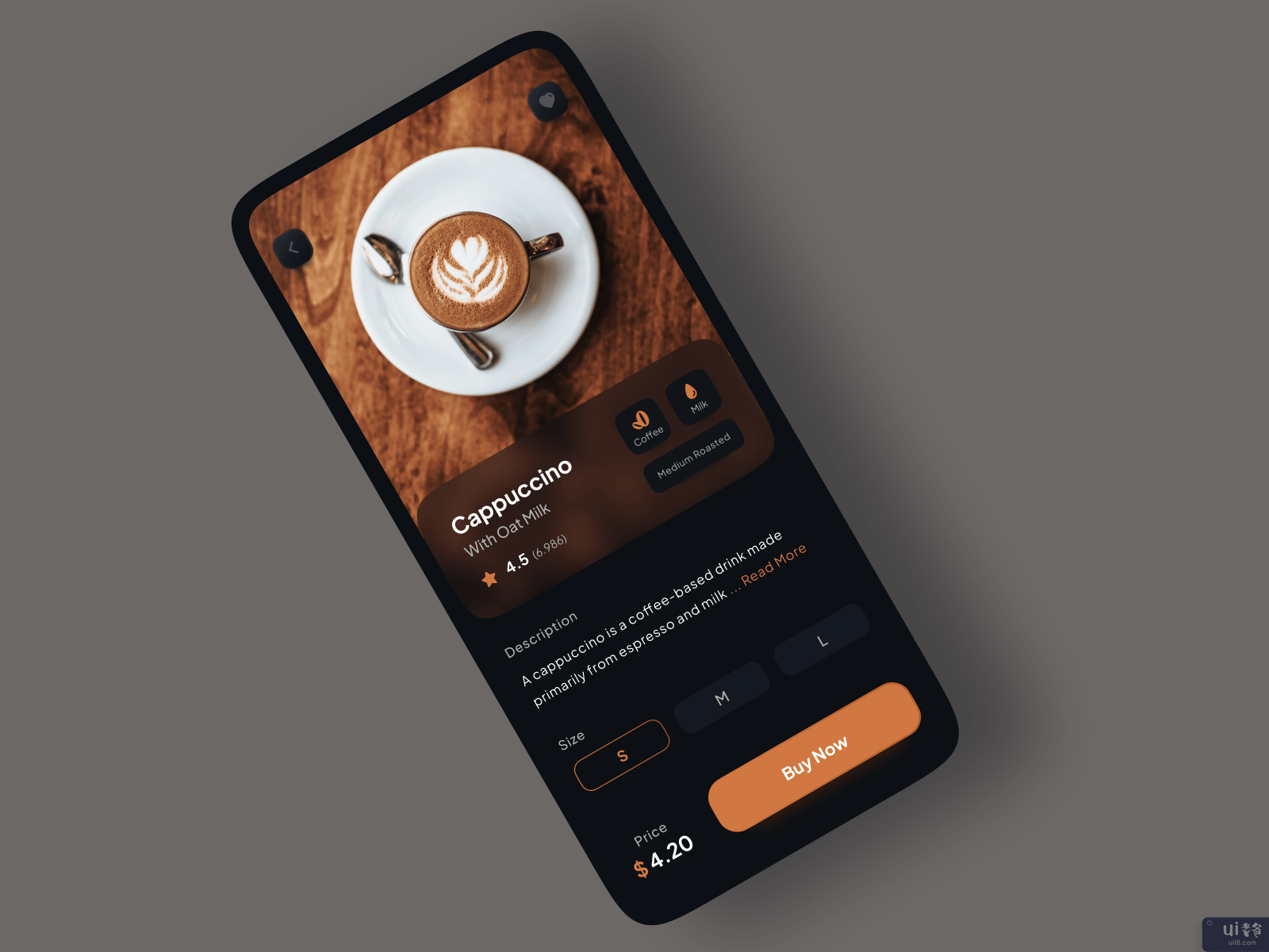 咖啡店移动应用--黑暗模式(Coffee Shop Mobile Apps - Dark Mode)插图2