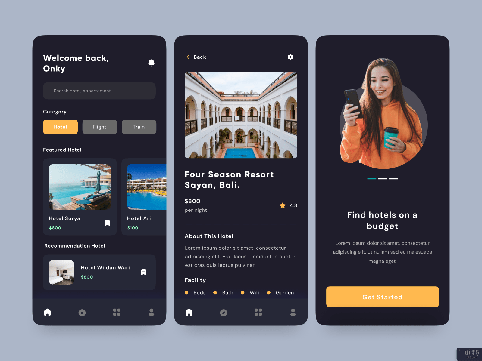 酒店预订概念--移动应用(Hotel Booking Concept - Mobile Apps)插图
