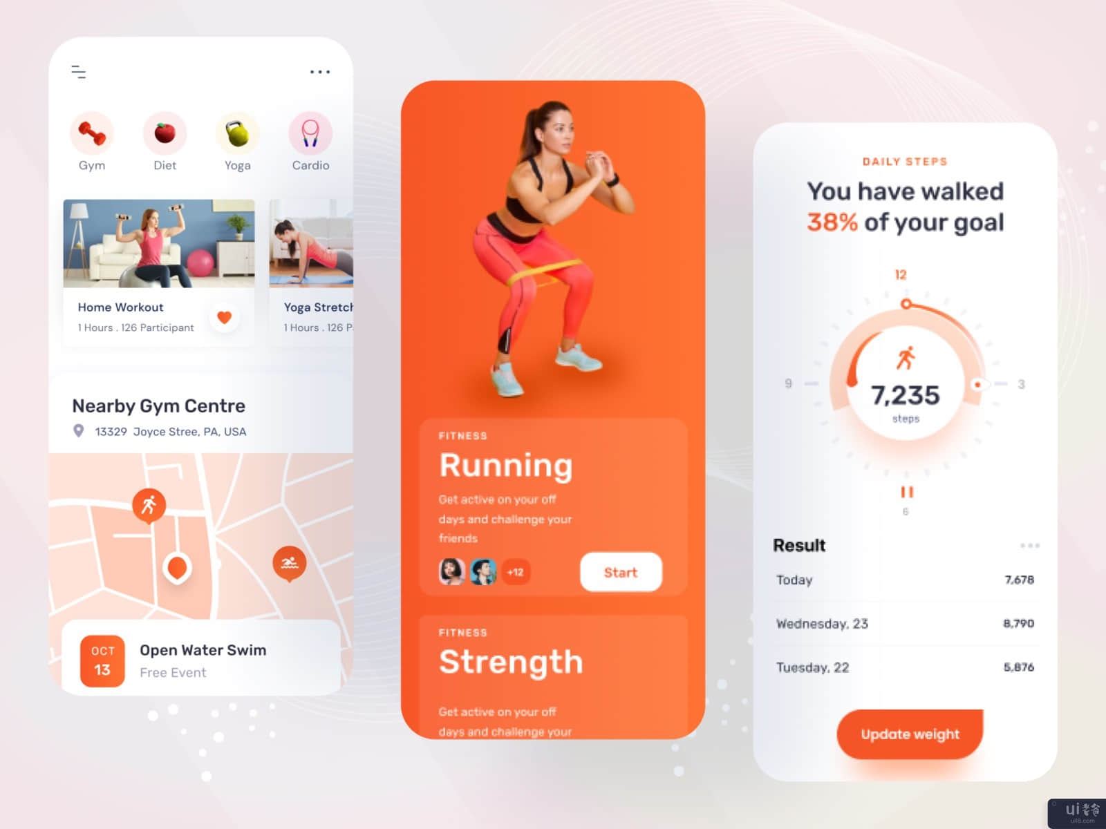 健身和锻炼的移动应用程序(Fitness & Workout Mobile App)插图1