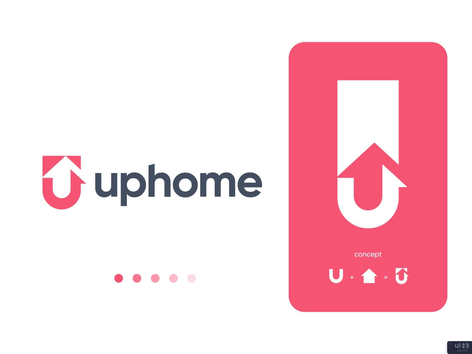 uphome标志设计（一个房地产应用程序的标志概念）。(uphome logo design (a real estate app logo concept))插图