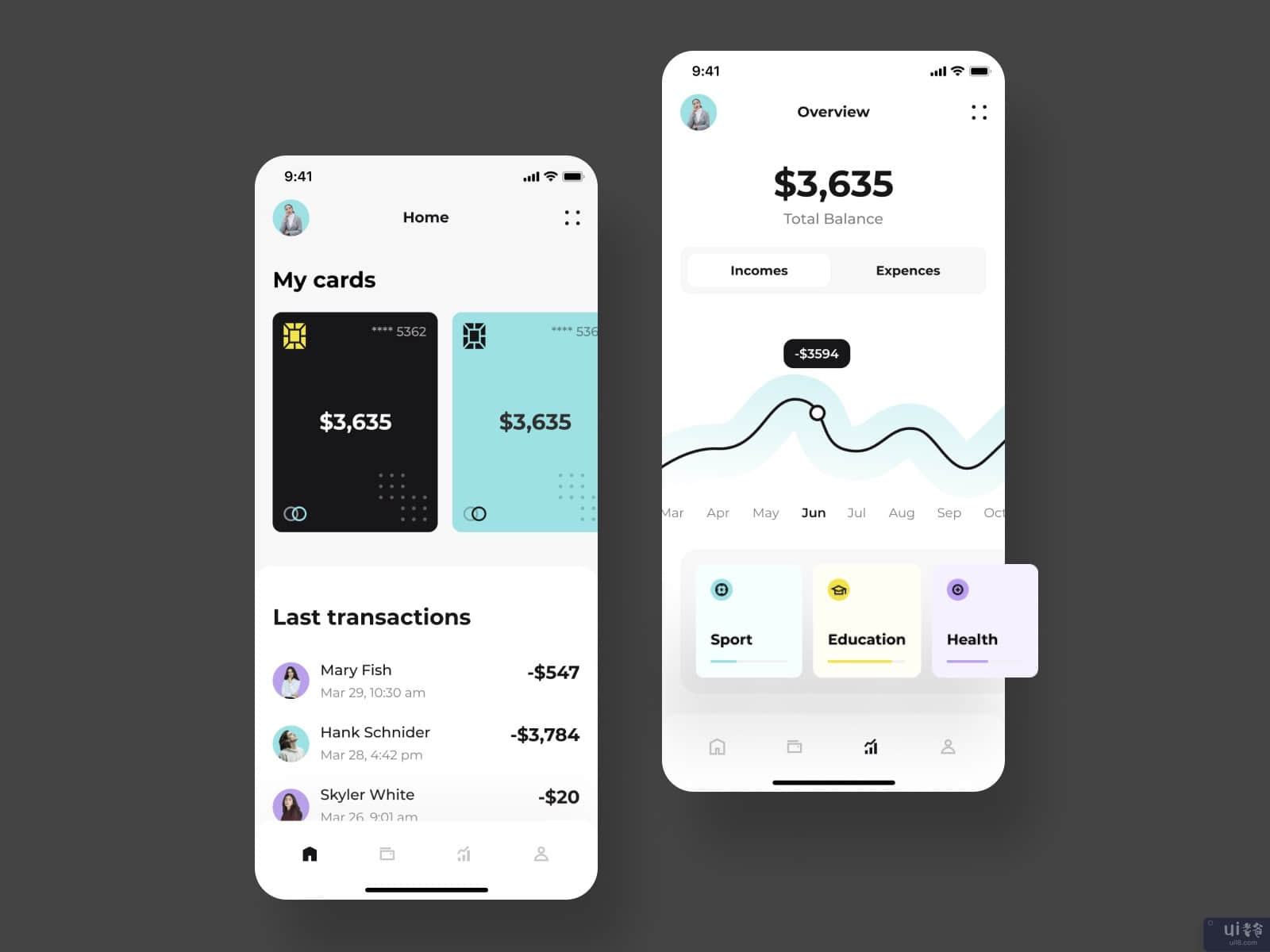 银行应用程序屏幕(Bank app screens)插图
