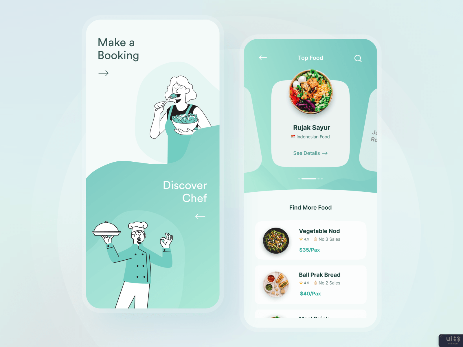私人厨师和食品预订应用程序(Private Chef and Food Booking App)插图