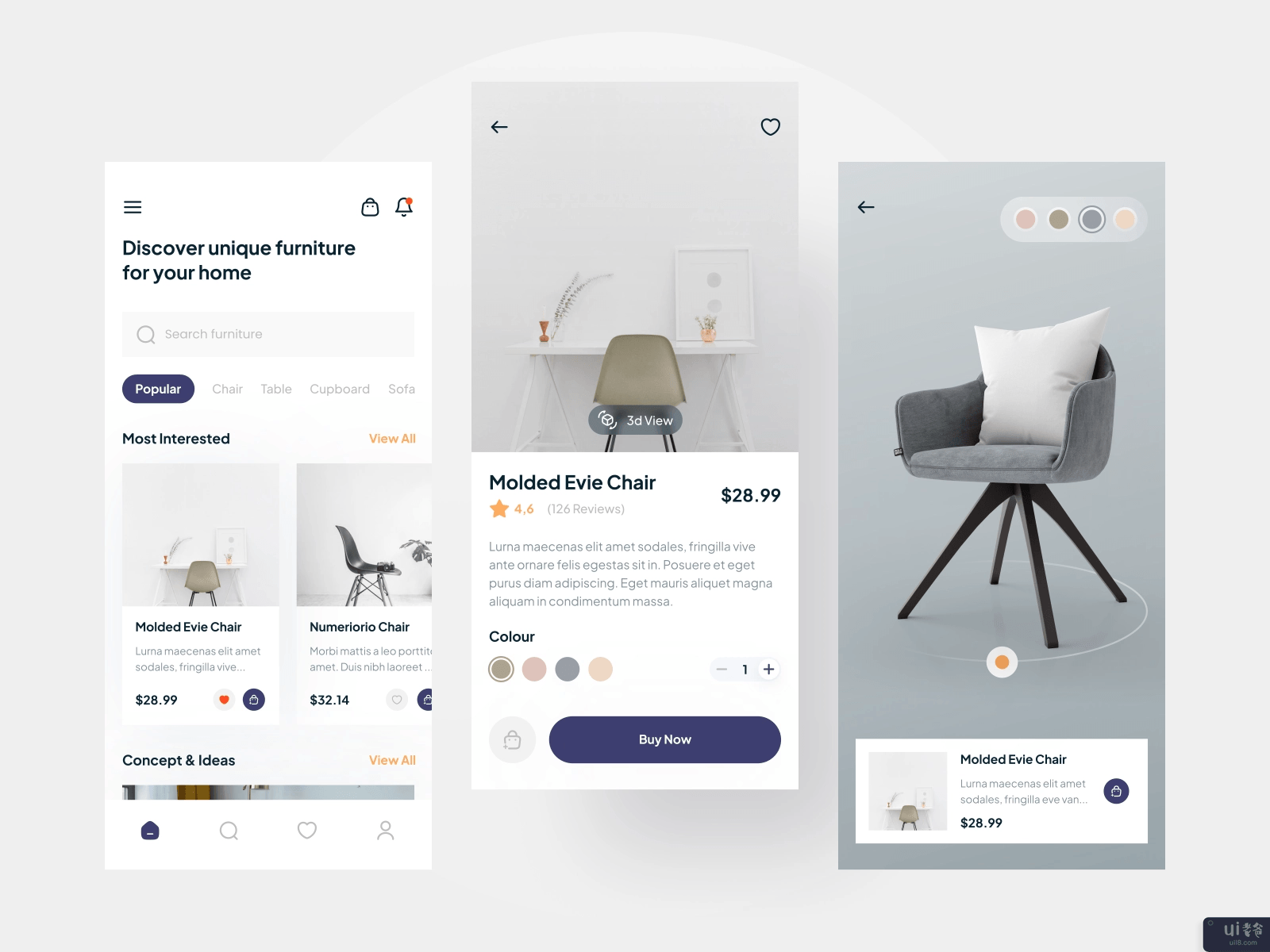 家具店移动应用程序(Furniture Shop Mobile App)插图