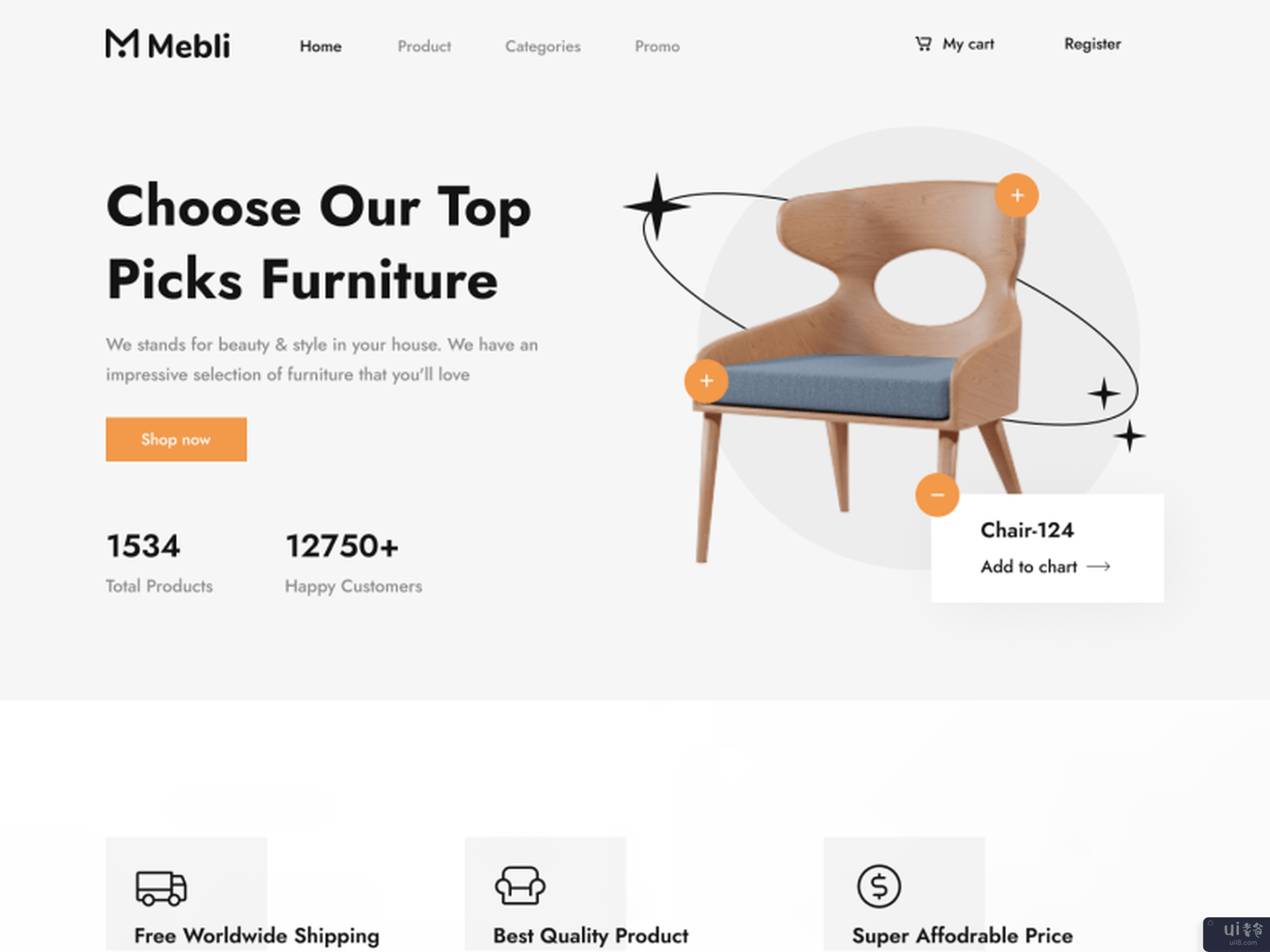 Mebli - 家具店登陆页面(Mebli - Furniture Store Landing Page)插图1