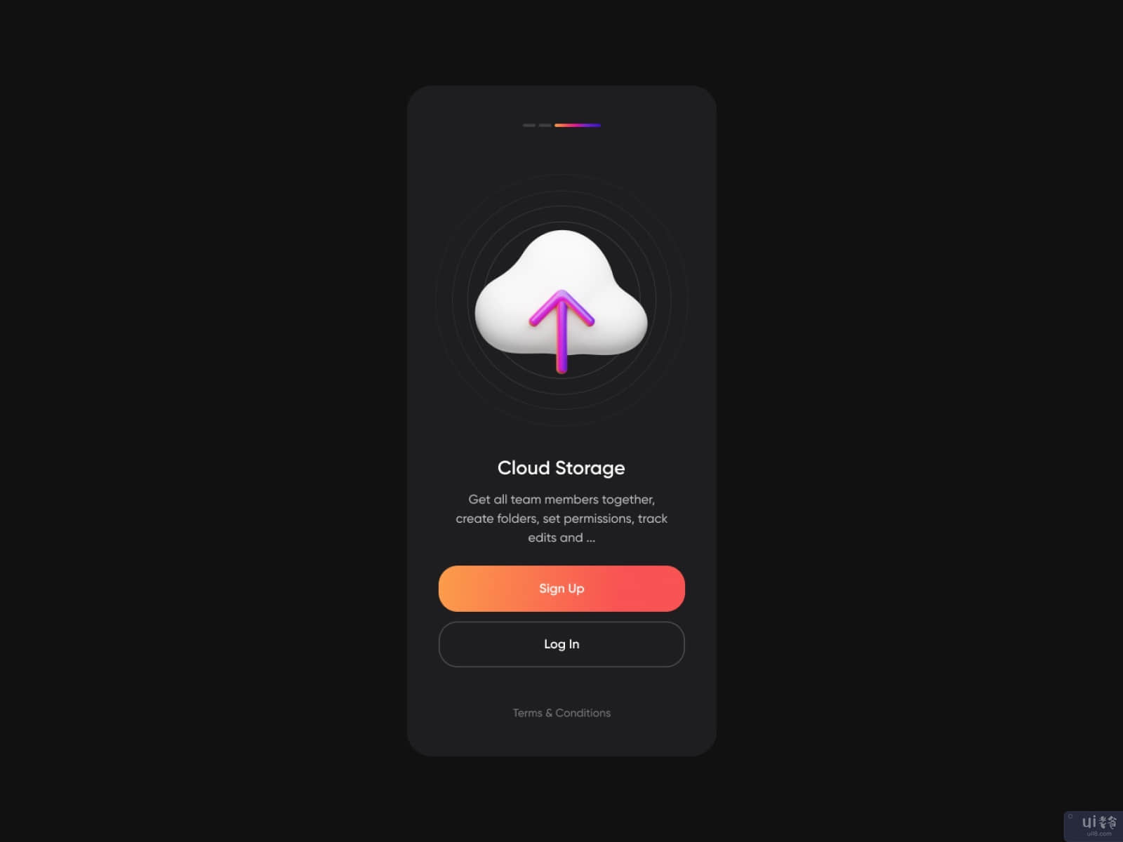 团队云存储应用概念(Team Cloud Storage App Concept)插图3
