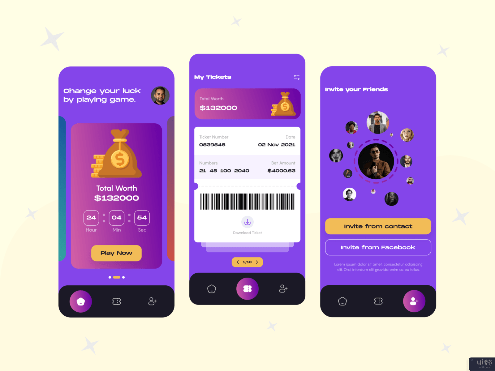 彩票应用UI设计(Lottery App UI Design)插图