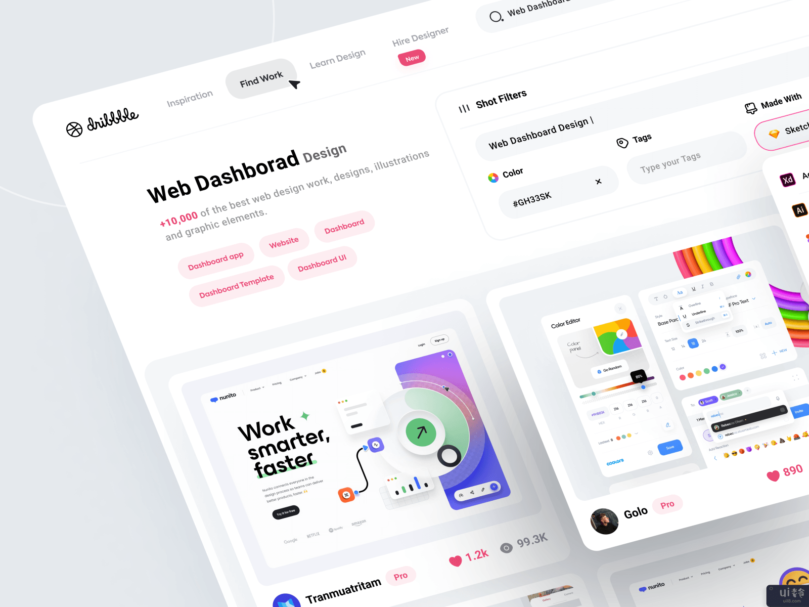 Dribbble重新设计 - 搜索页面(Dribbble Redesign - Search Page)插图2