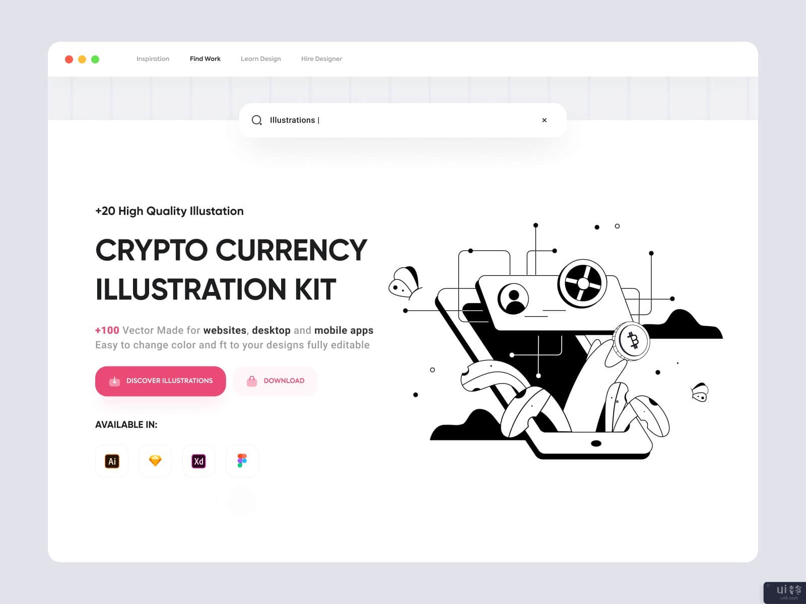 插图.密语插图包(illustrationsax . Crypto illustration kit)插图