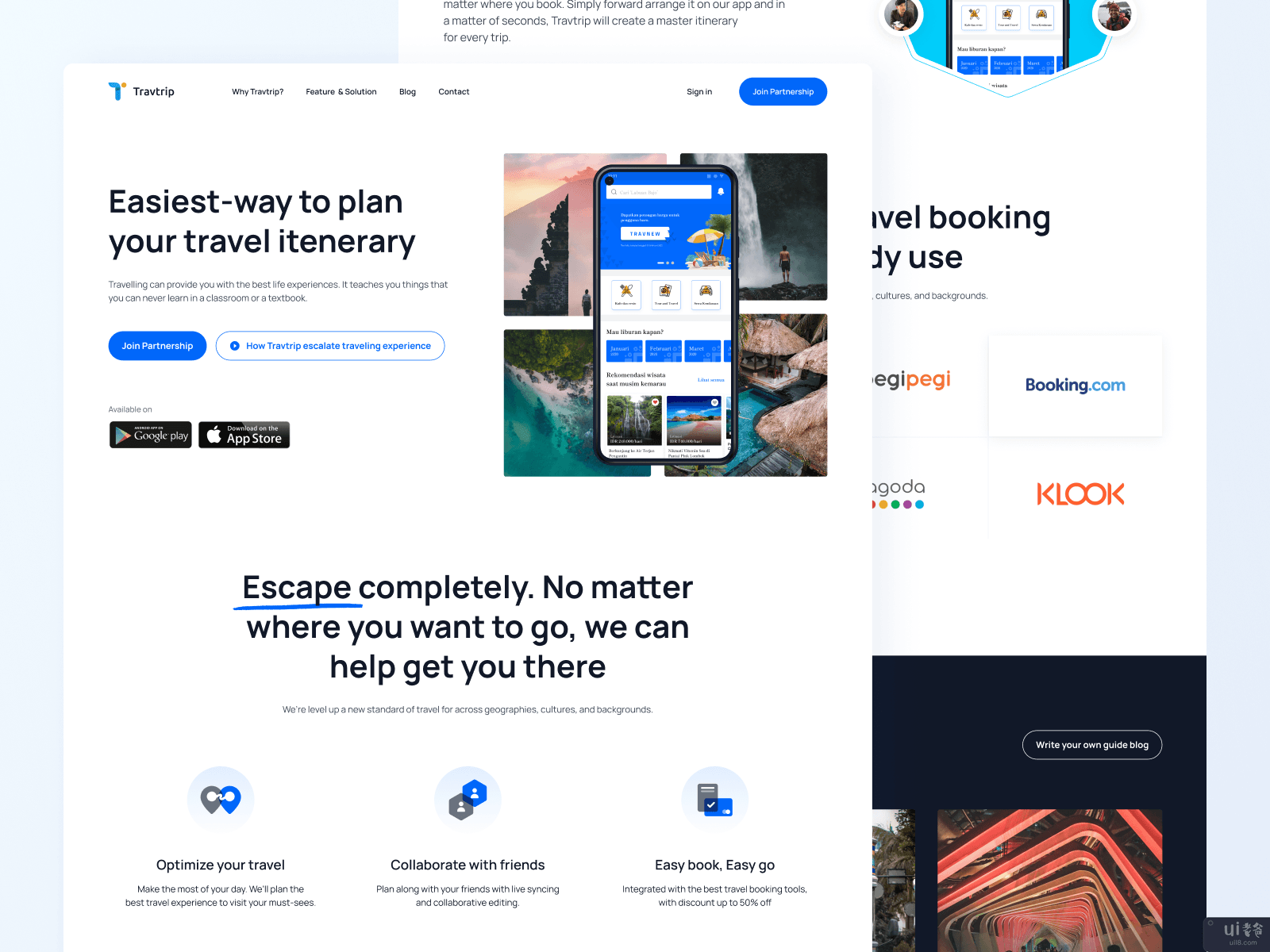 Travtrip - 登陆页面探索(Travtrip - Landing Page Exploration)插图