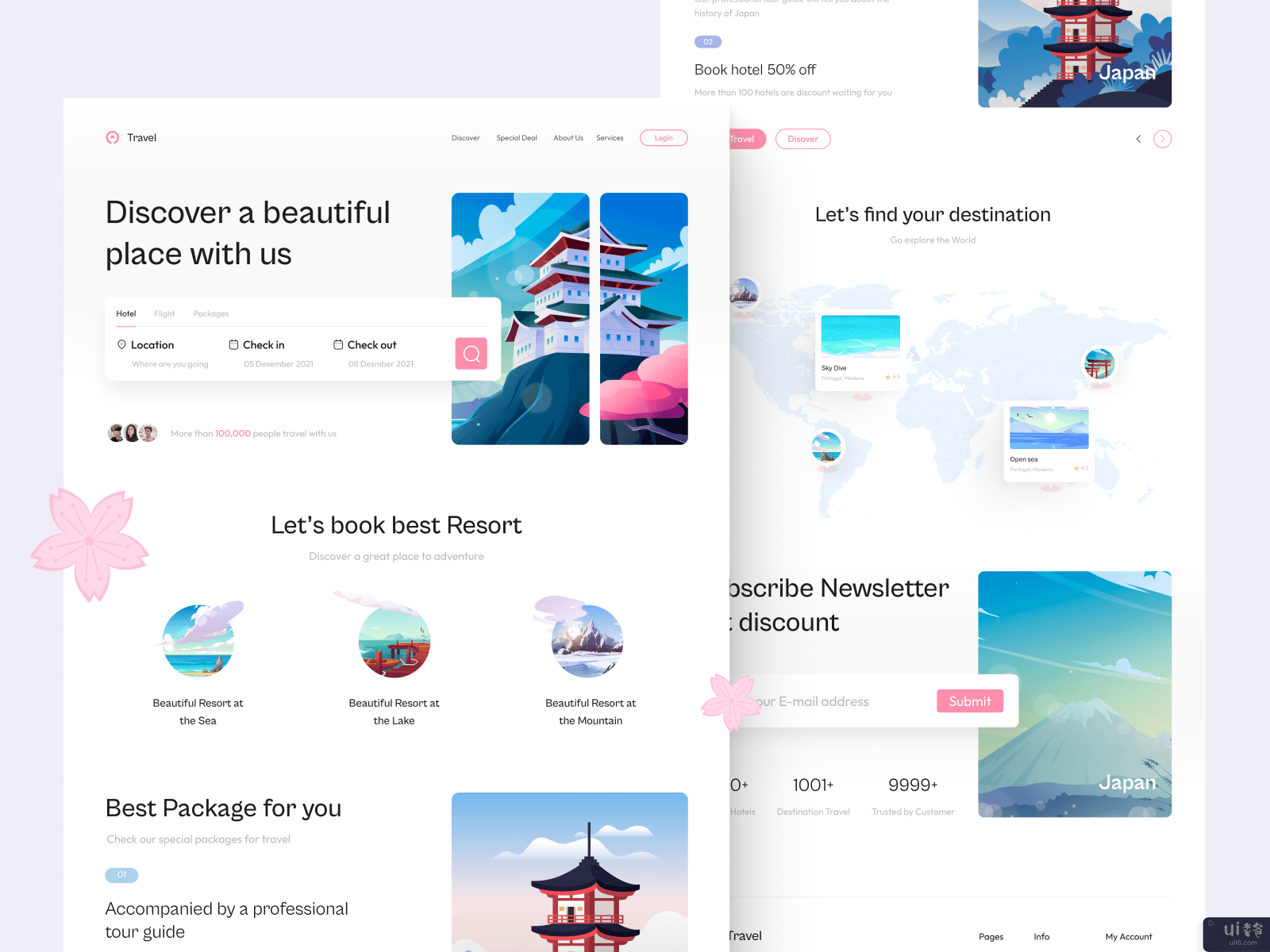 旅游着陆页详情(Travel Landing Page Detail)插图