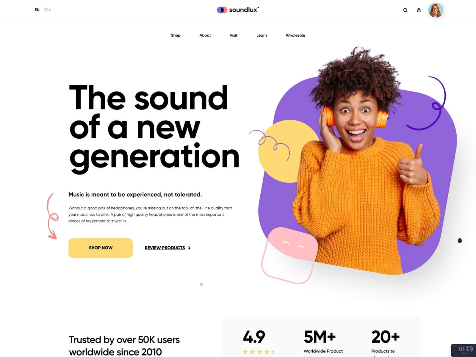 Soundlux网站概念(soundlux website concept)插图1