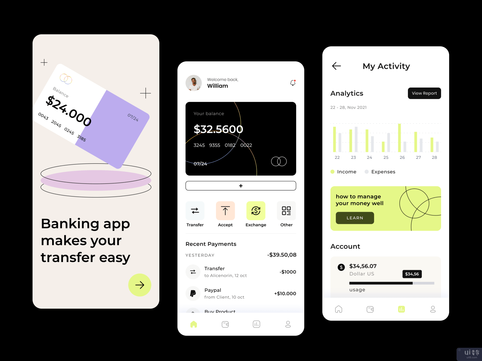 金融 - 移动银行应用程序(Finance - Mobile Banking App)插图
