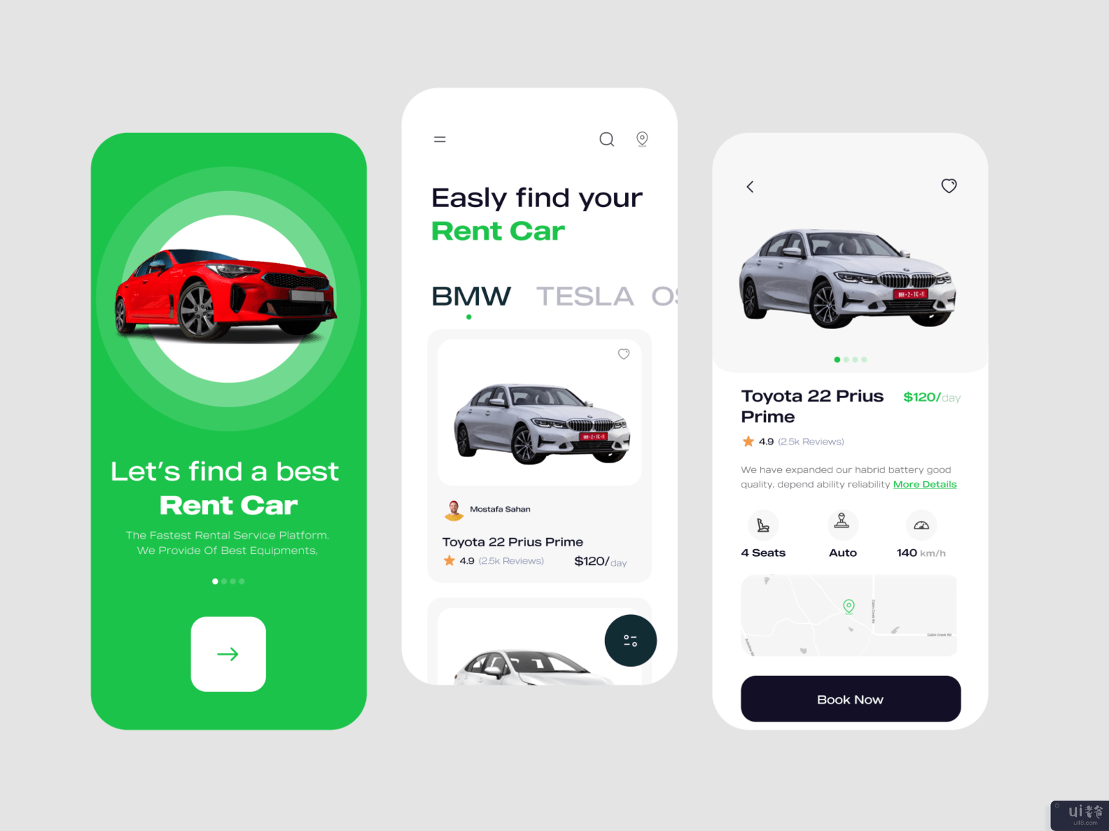 汽车租赁应用概念(Car Rental App Concept)插图