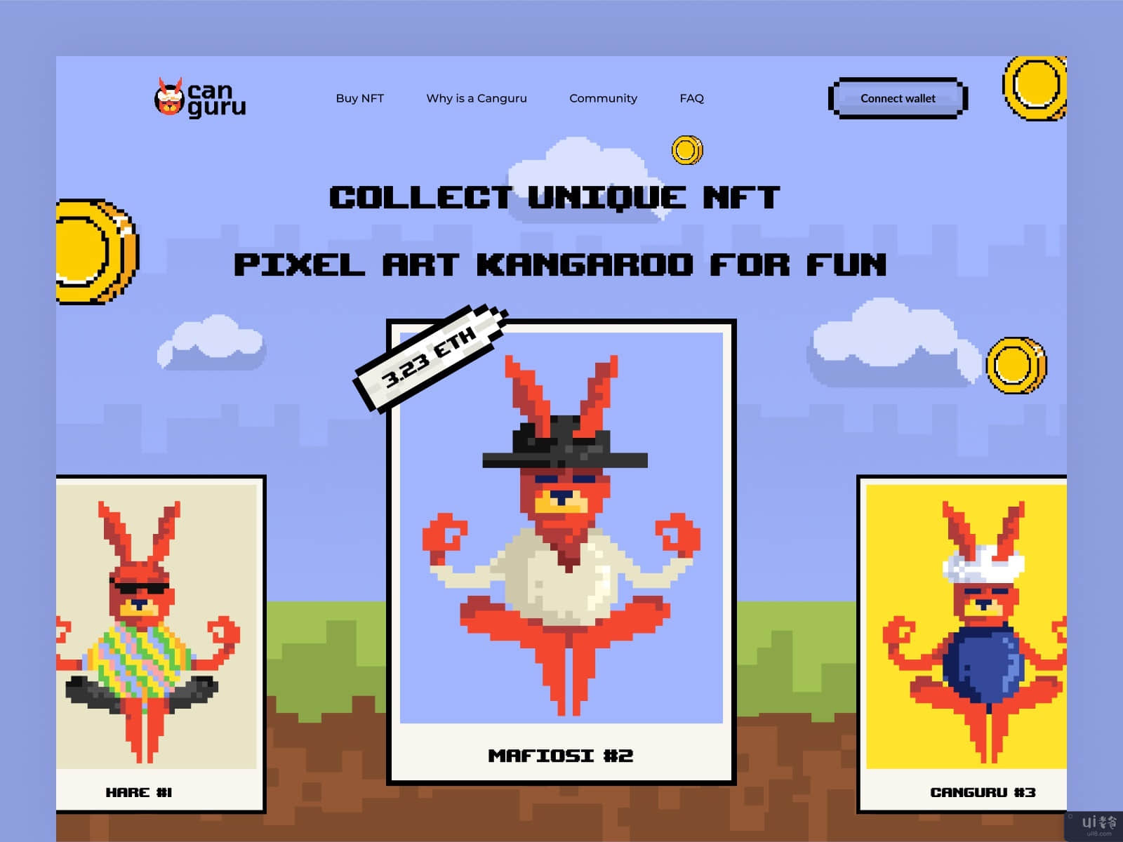 CanGuru - 独特的像素艺术NFT系列(CanGuru - Unique Pixel Art NFT Collection)插图1