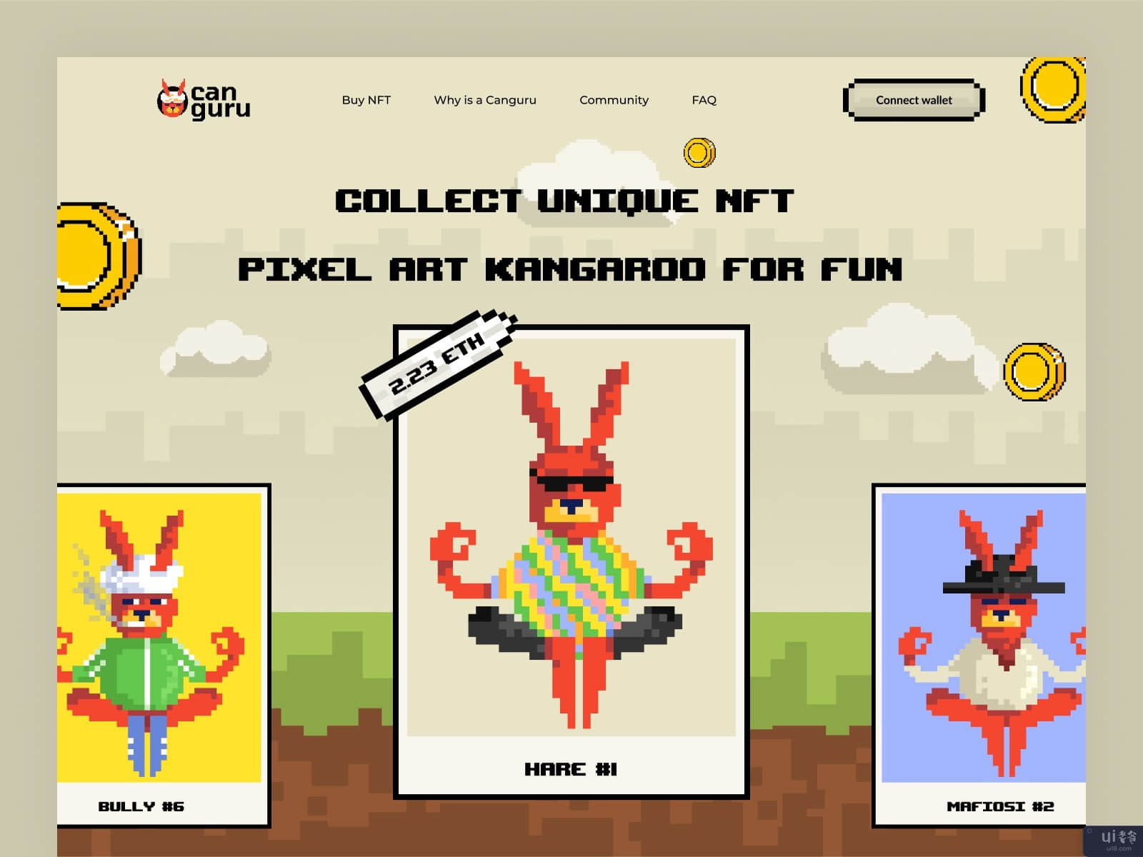 CanGuru - 独特的像素艺术NFT系列(CanGuru - Unique Pixel Art NFT Collection)插图