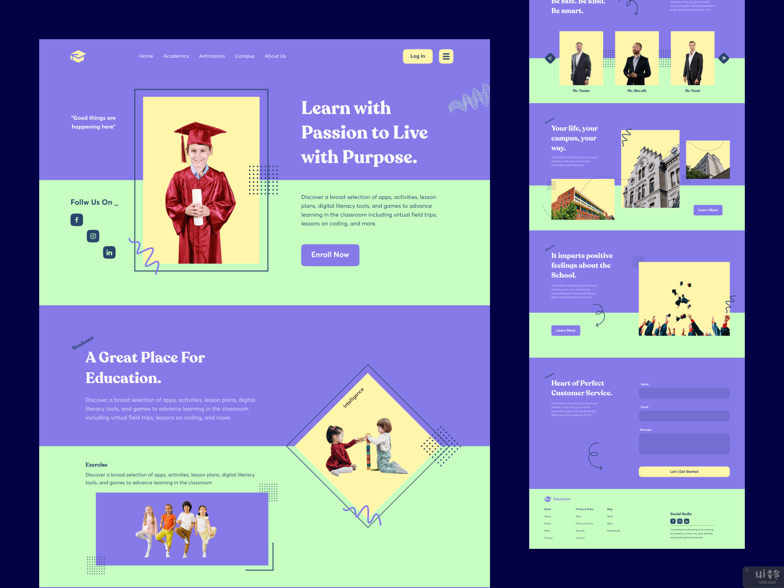 教育 - 网站登陆页设计(Education - Website Landing Page Design)插图