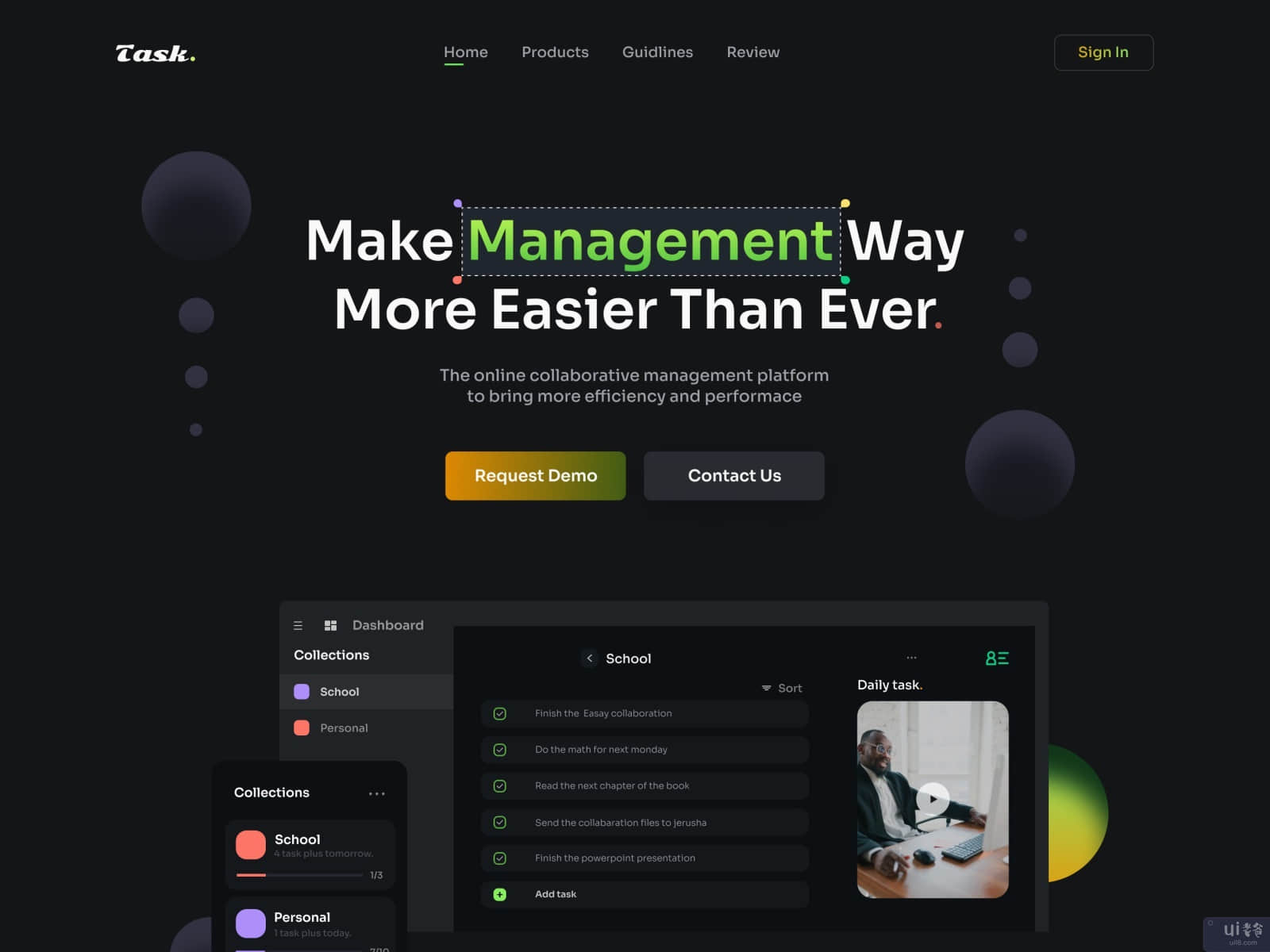 任务管理网站设计(Task Management Website Design)插图1