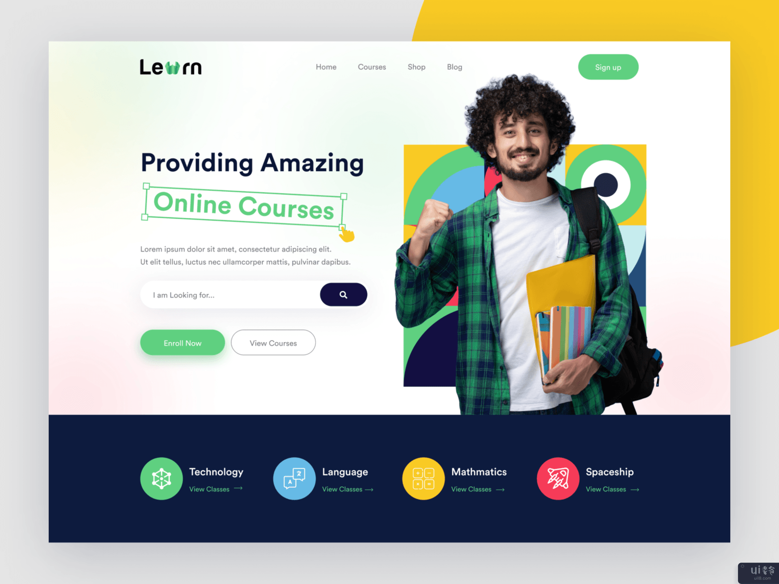 在线课程登陆页面设计(Online Courses Landing Page Design)插图