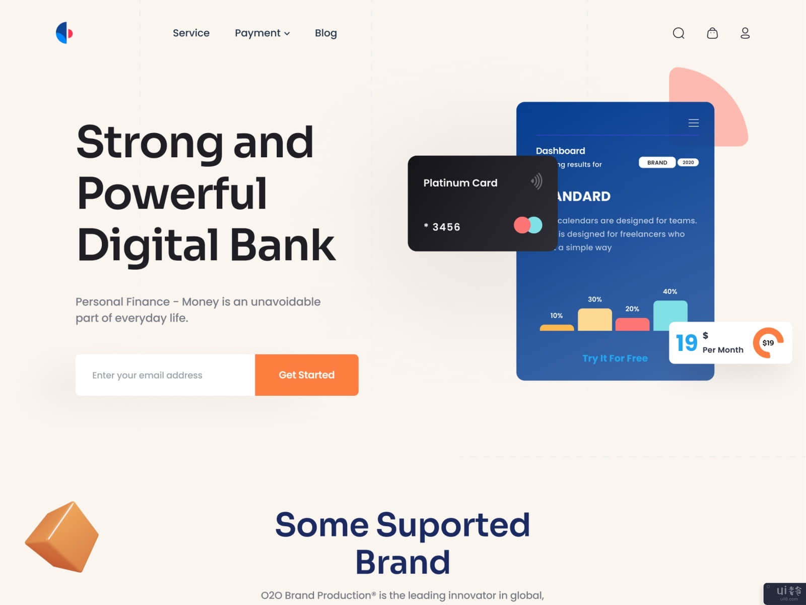金融银行网站设计(Finance Banking Website Design)插图1