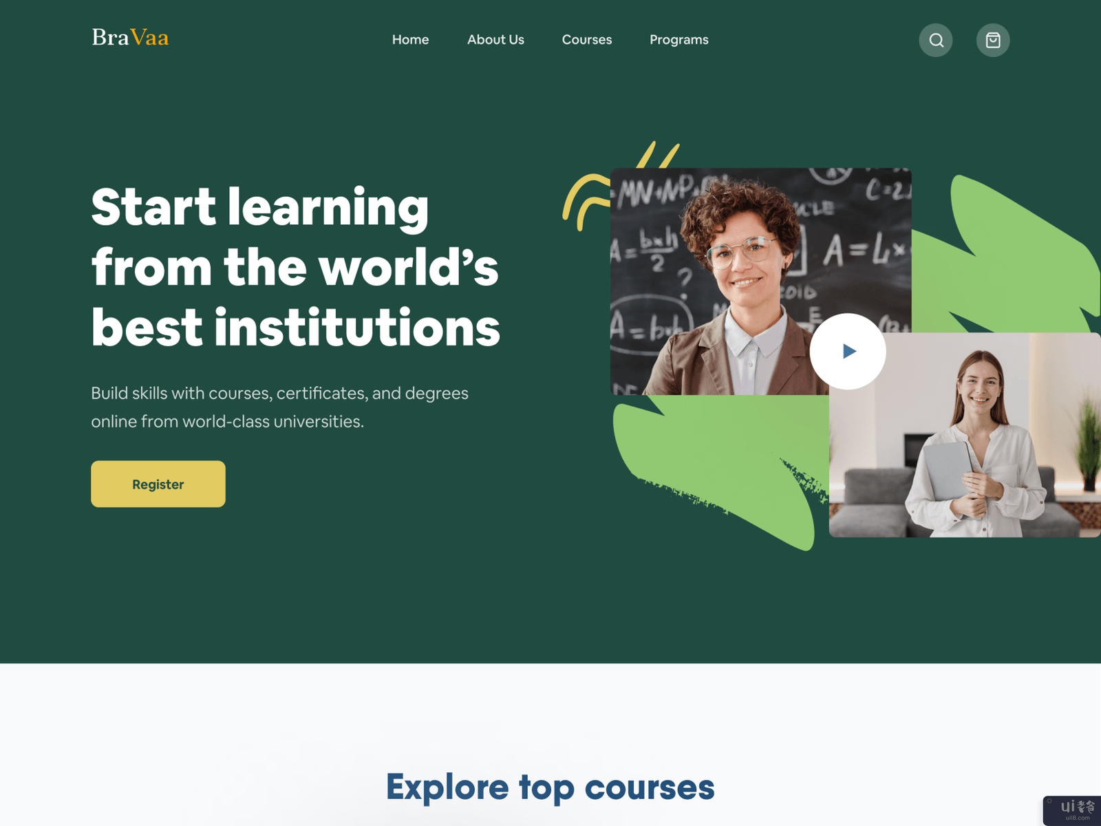 电子学习登陆页(E-Learning Landing Page)插图1
