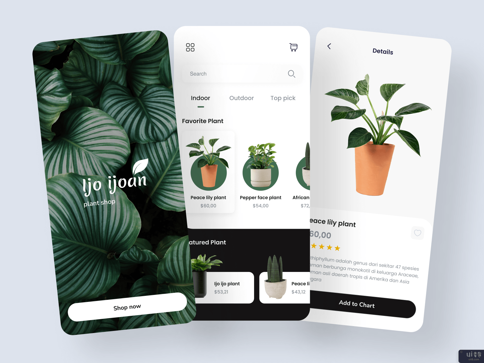 Ijo ijo - 植物商店移动应用程序(Ijo ijo - Plant Shop Mobile App)插图1