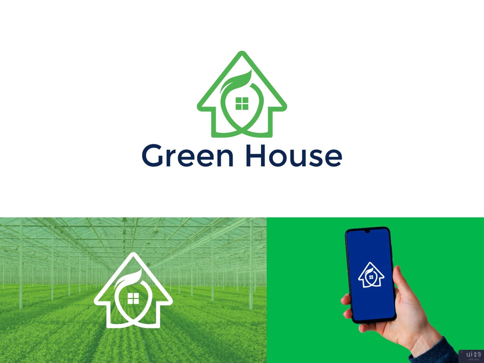 绿色家园标志标识(Green Home Logo Mark)插图