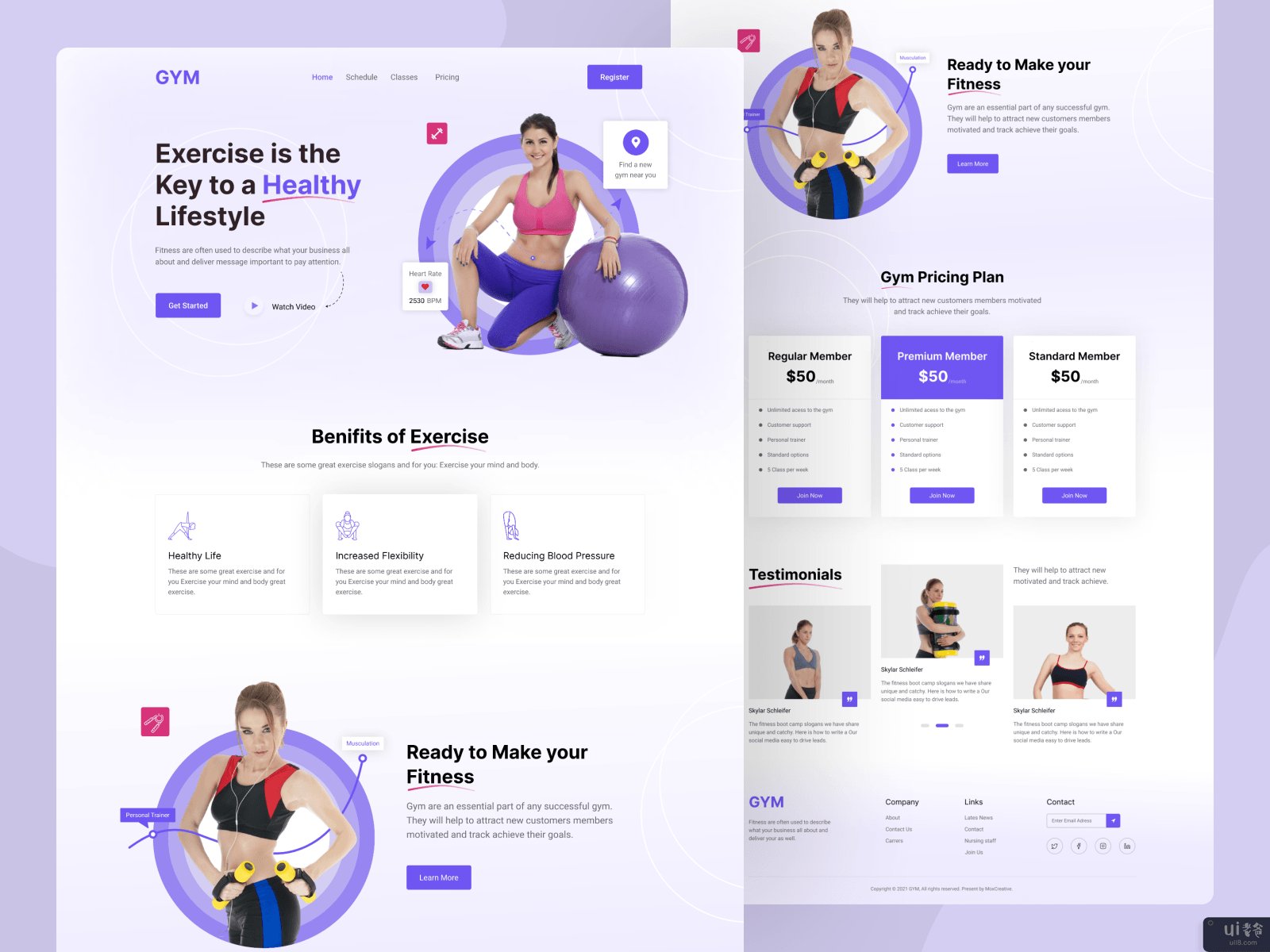 GYM - 健身登陆页面。(GYM - Fitness Landing Page.)插图